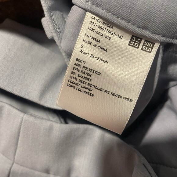 Uniqlo Pants Womens Small Light Blue Wide Leg Trousers High Rise Modest Casual - Picture 3 of 6